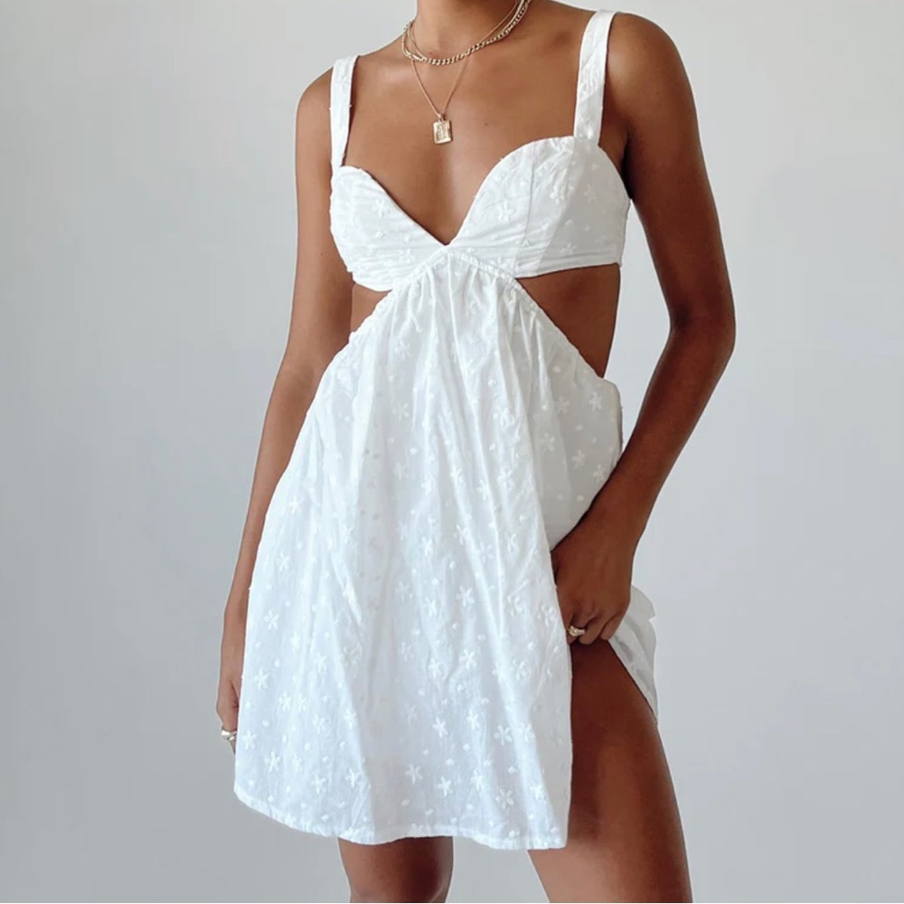 mini white dress, brand new